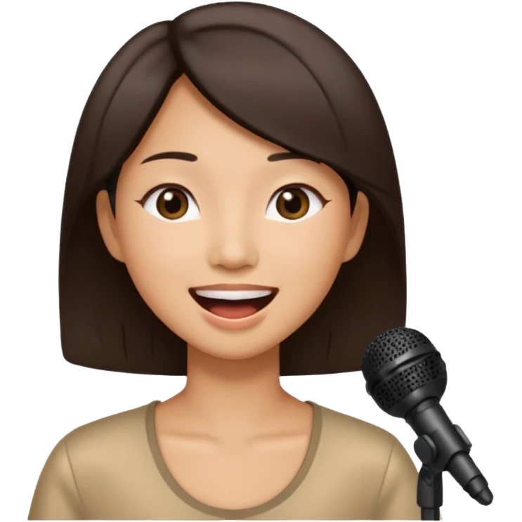 asian woman singing no microphone emoji
