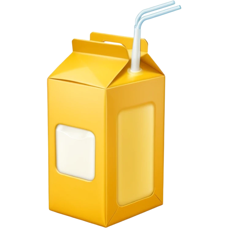 plain yellow milk box, vibrant, no label, no straw, simple, clear emoji