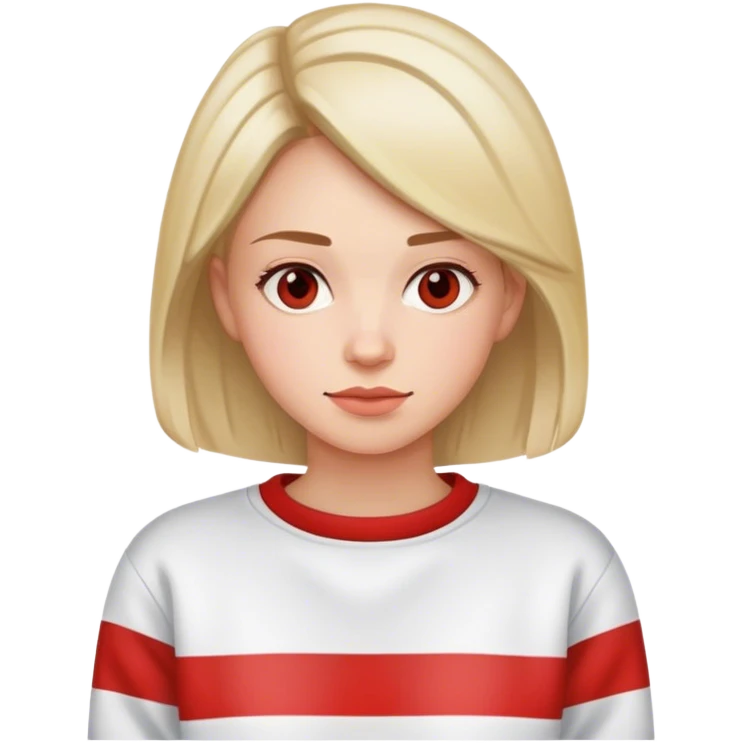 Women's sweatshirt with red stripes on a white background emoji