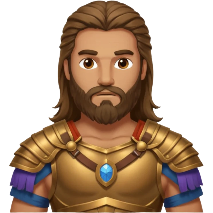 ancient greek warrior with long hair and beard emoji