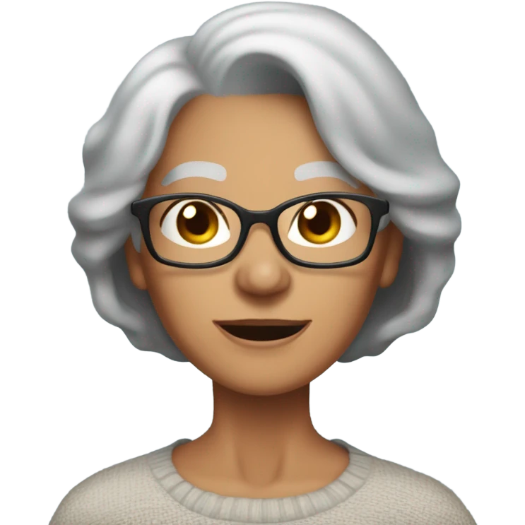 70-year-old mom, with broad shoulders, with a gray bob sneaking to turn off your Christmas tree lights emoji