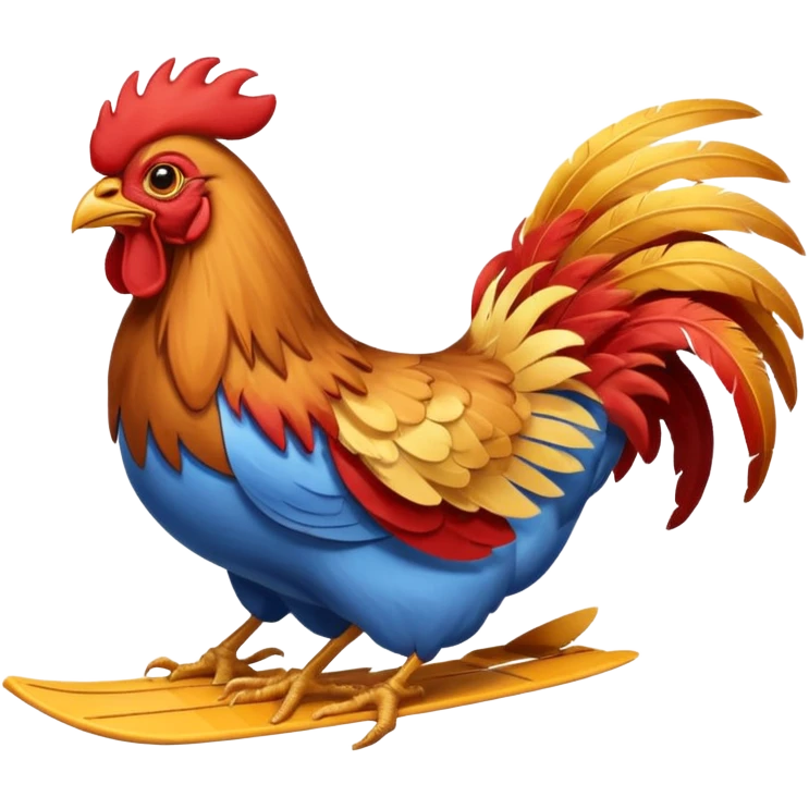 rooster driving flying glider emoji