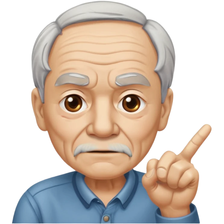 дед показывает пальцем на свою бровь emoji