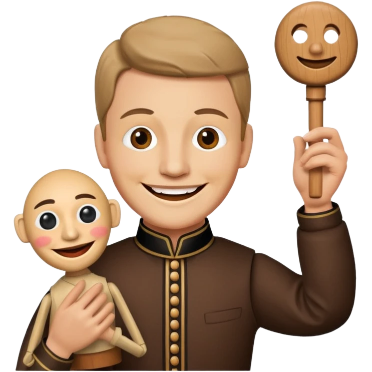 puppet performer with puppet emoji