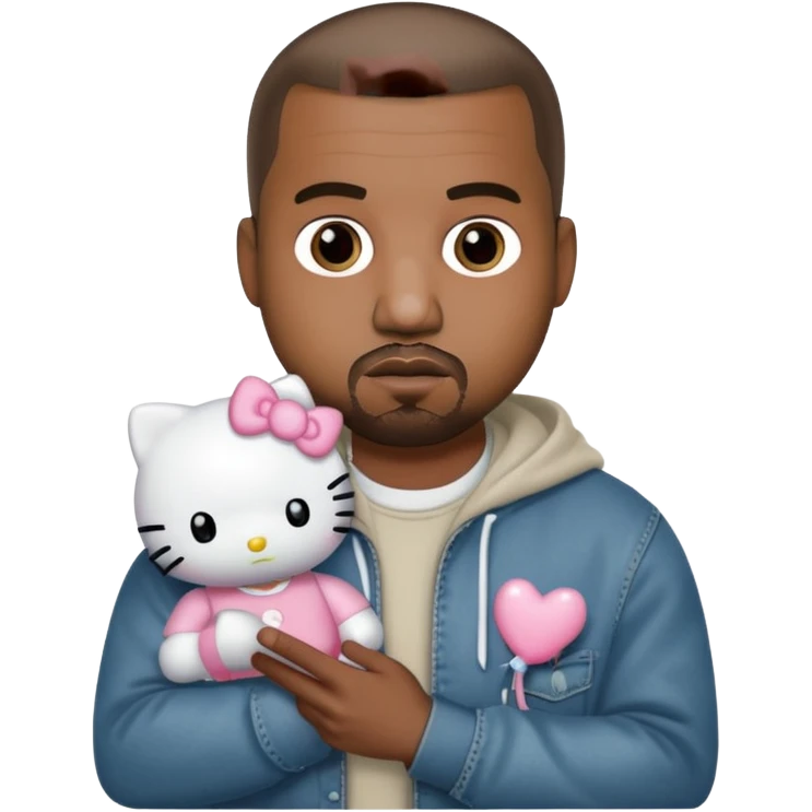 kanye west holding hello kitty emoji