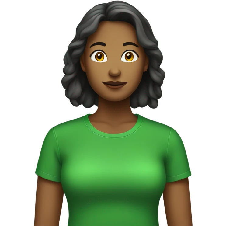 Women with green tshirt emoji