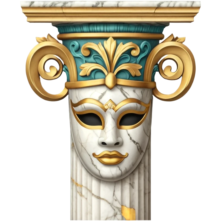 classical column with a mask above emoji