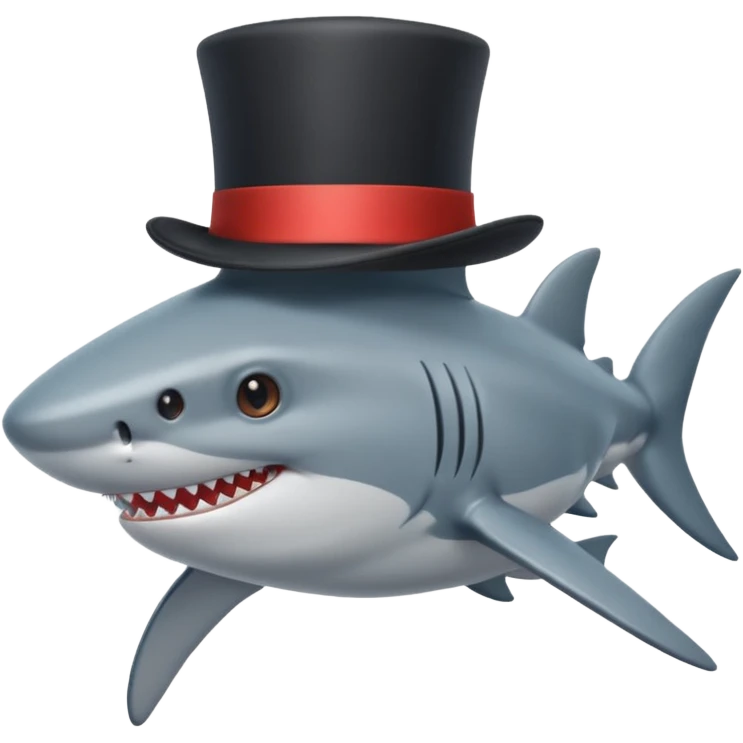 Shark with a top hat emoji