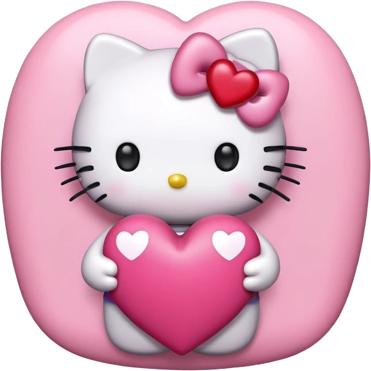 Hello kitty with heart emoji