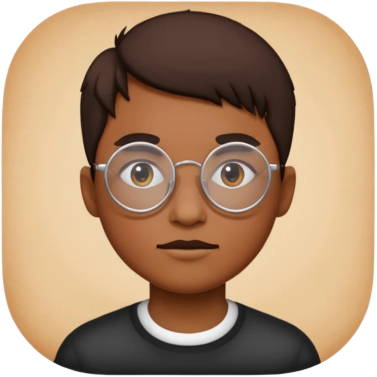 Circle glasses with a scar emoji