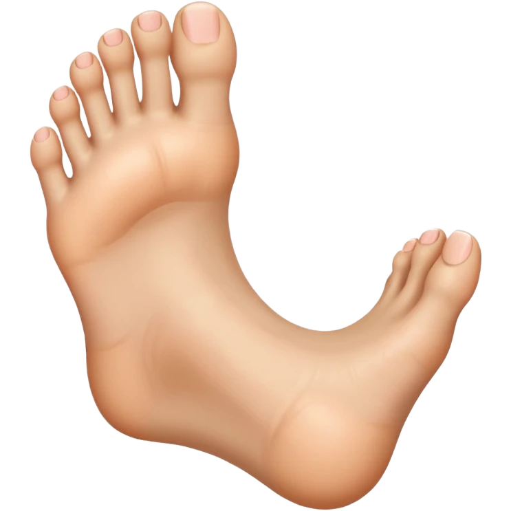 foot with 3rd toe up and the rest down emoji