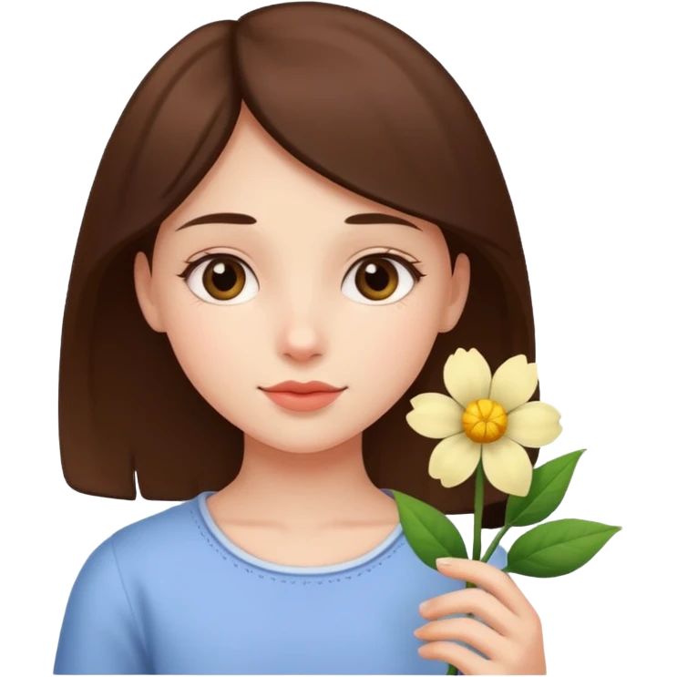 دختری که جوانه جانبی گل میگیره emoji