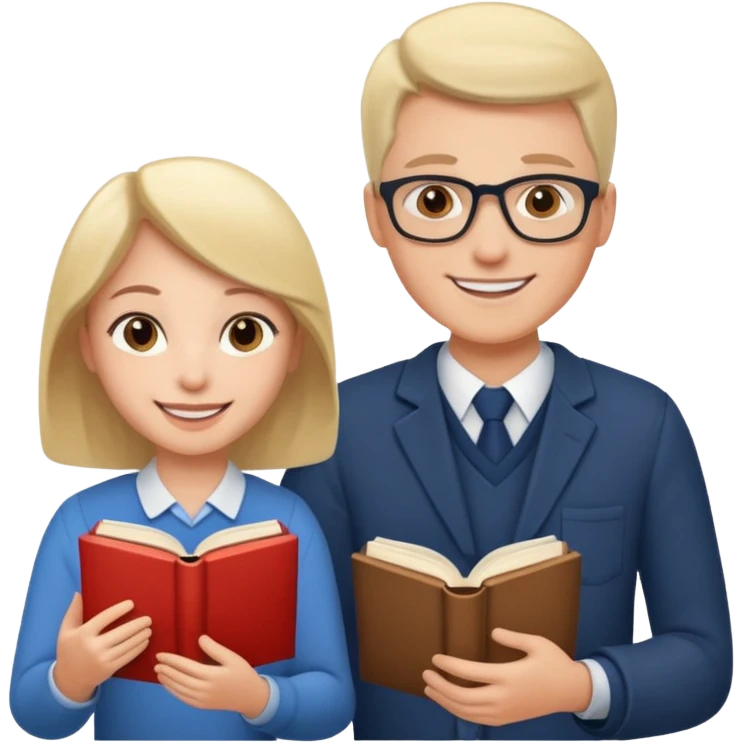 A teacher and a student having a conversation. emoji