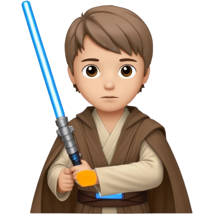 star wars youngling jedi little boy with blue lightsaber emoji