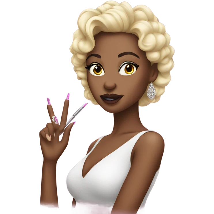 Diva emoji with nails and lashes emoji