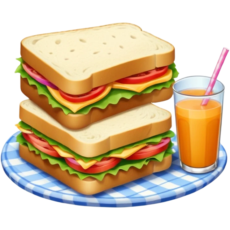 picnic with sandwiche and juice emoji