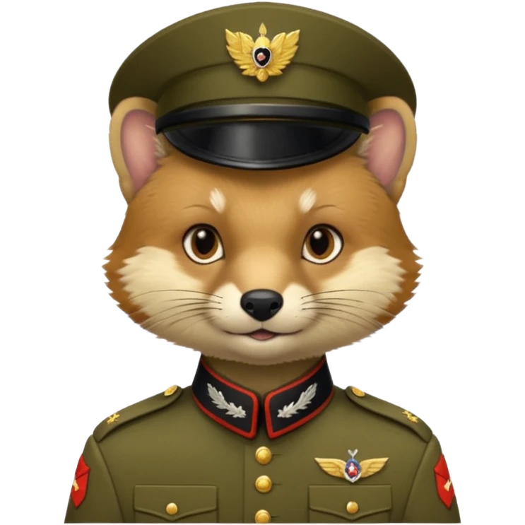 Marten in military uniform emoji