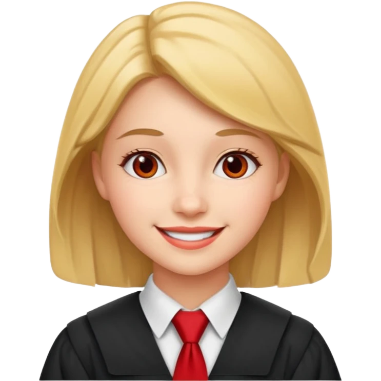 graduate women student with red tie emoji