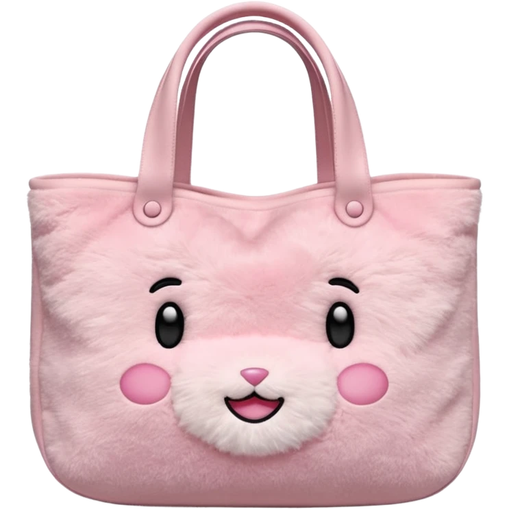 Aesthetic pink plush tote bag emoji