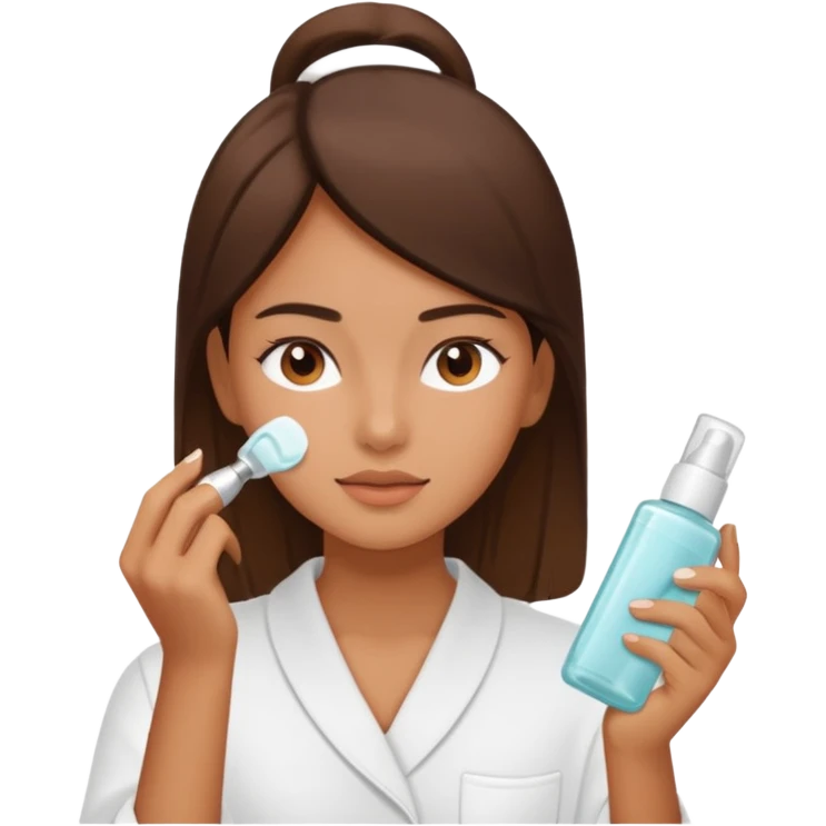 Chica haciendose skincare emoji