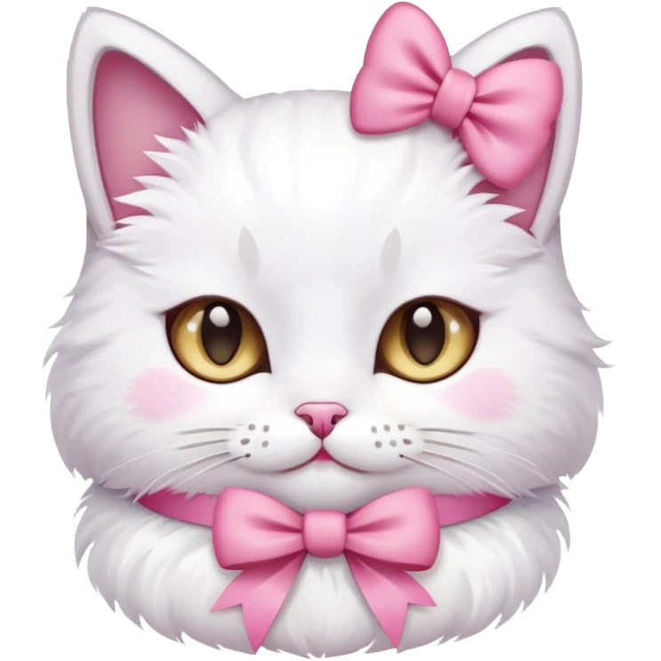 A cat wearing a bow while blushing  emoji