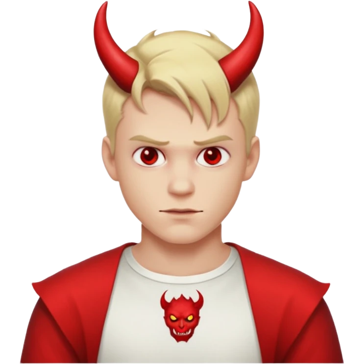 blonde man devil with shirt emoji