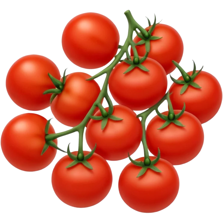 a small pile of cherry tomatoes, simple, clear emoji