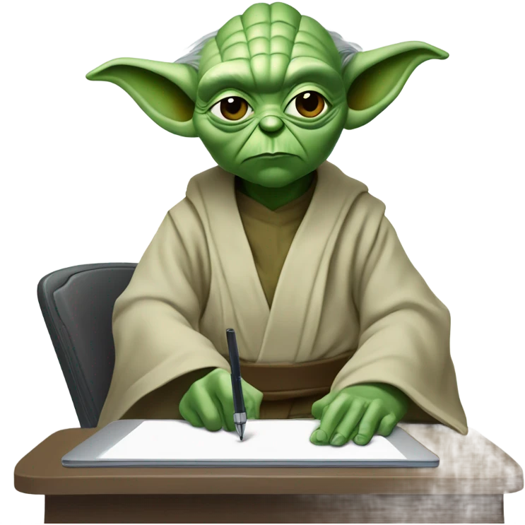 Master Yoda draws on a graphics tablet emoji