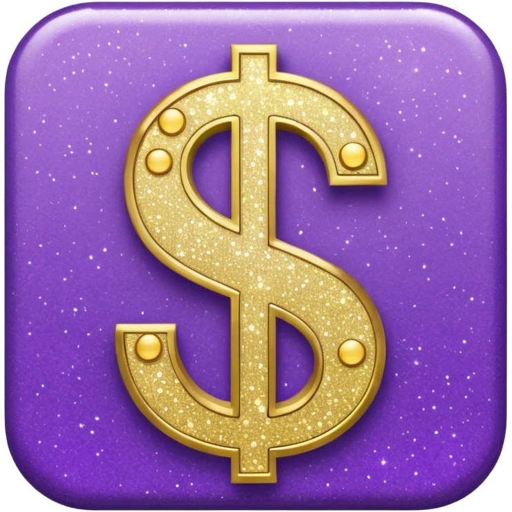symbol money $ glitter purple emoji