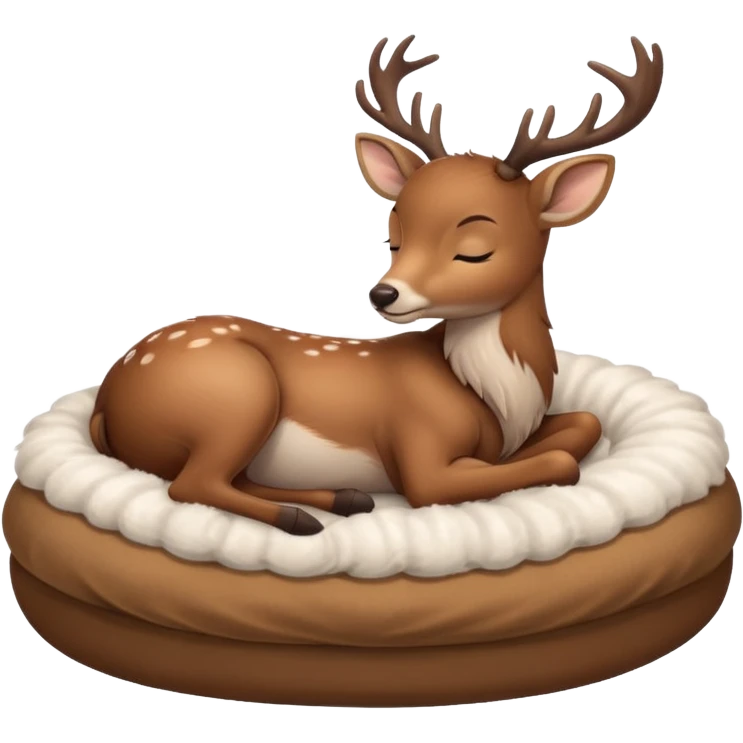 Cute deer sleeping in bed emoji