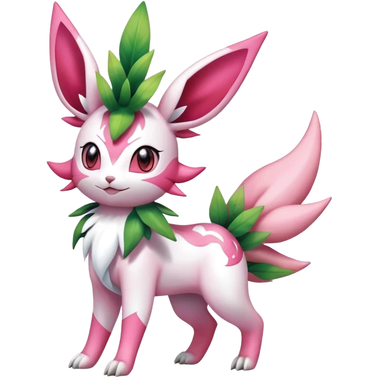 Shiny Exotic Sylveon-Skitty-Shaymin-Leafeon-Bayleaf-Meganium-Hybrid-Creature emoji