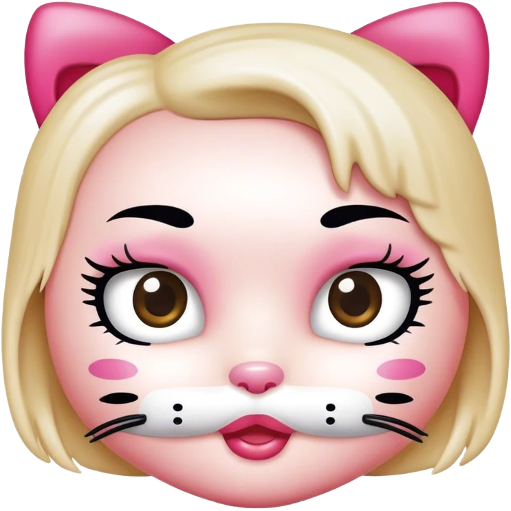 hello kitty with mascara spoolie emoji