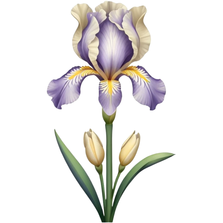 single Cream Iris, straight stem emoji