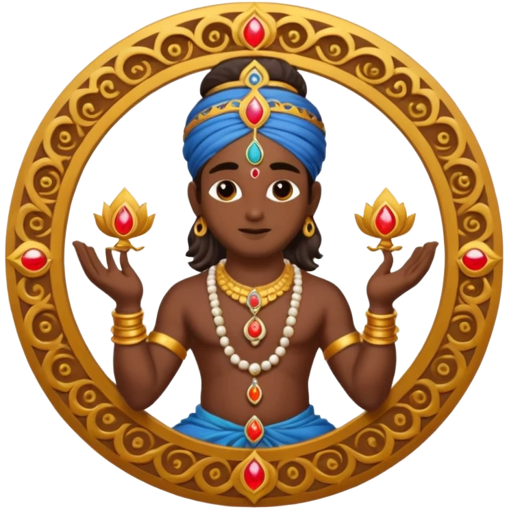 Made an emoji with surdarshan chakrr in krishna hand emoji