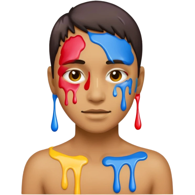 paint drop on face body emoji