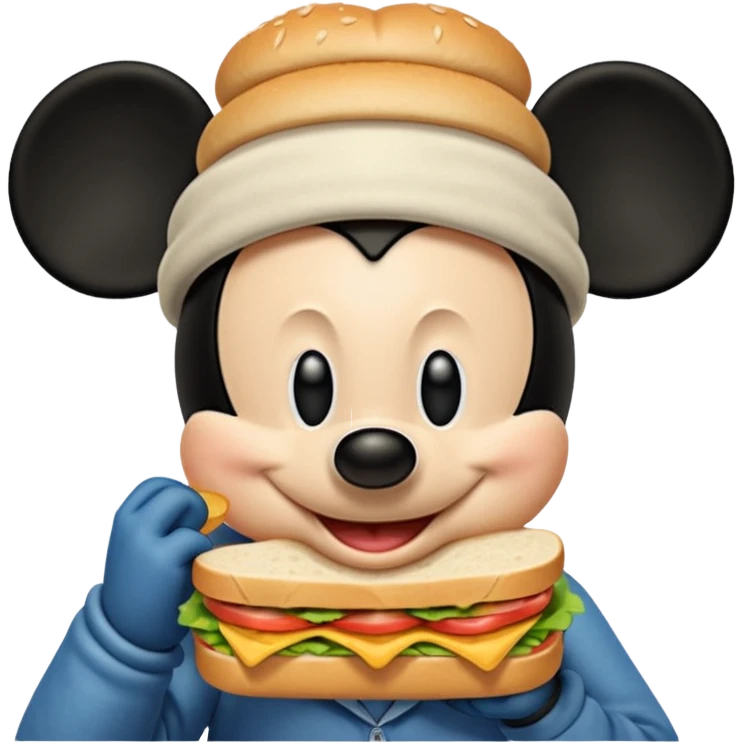 Mickey comiendo sándwich  emoji