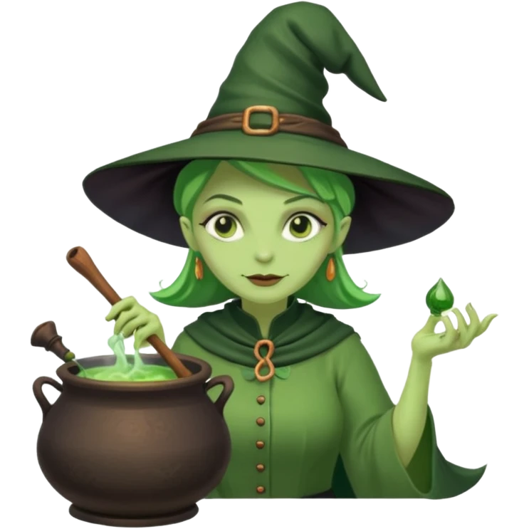 green witch cooking potion emoji