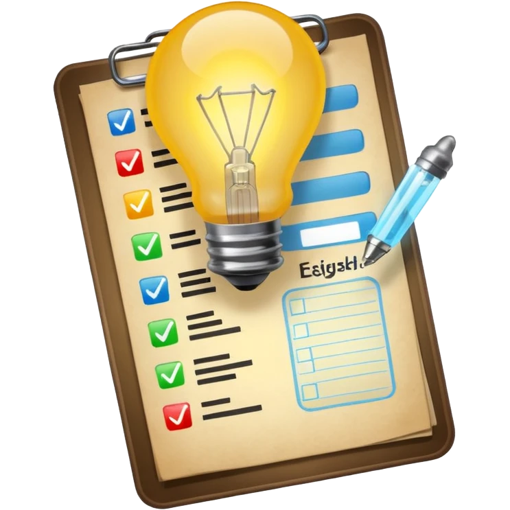 light bulb with a checklist emoji