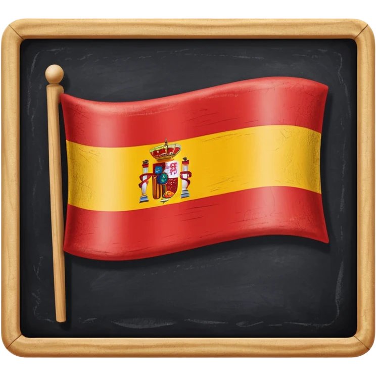 chalkboard with the flag of Spain emoji