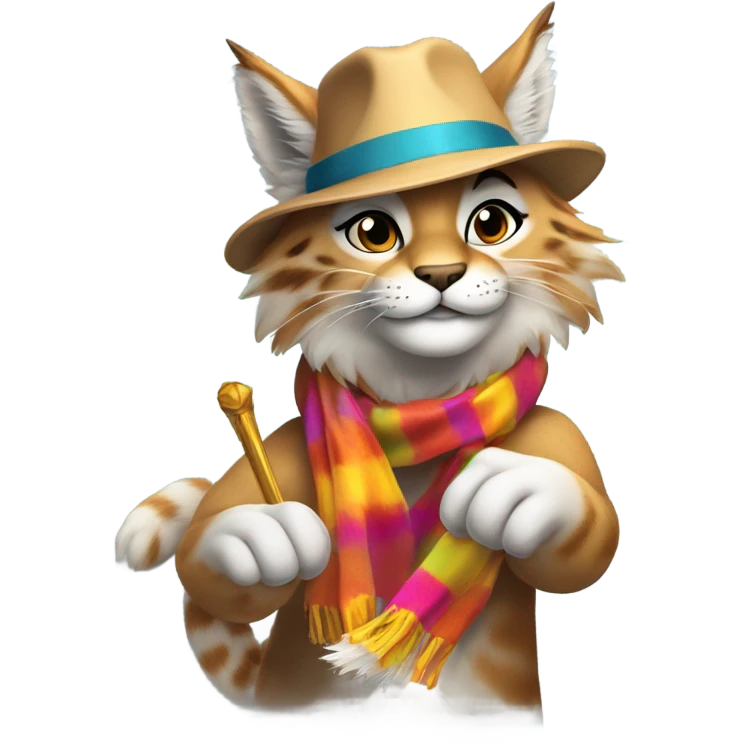 lynx doing magic emoji