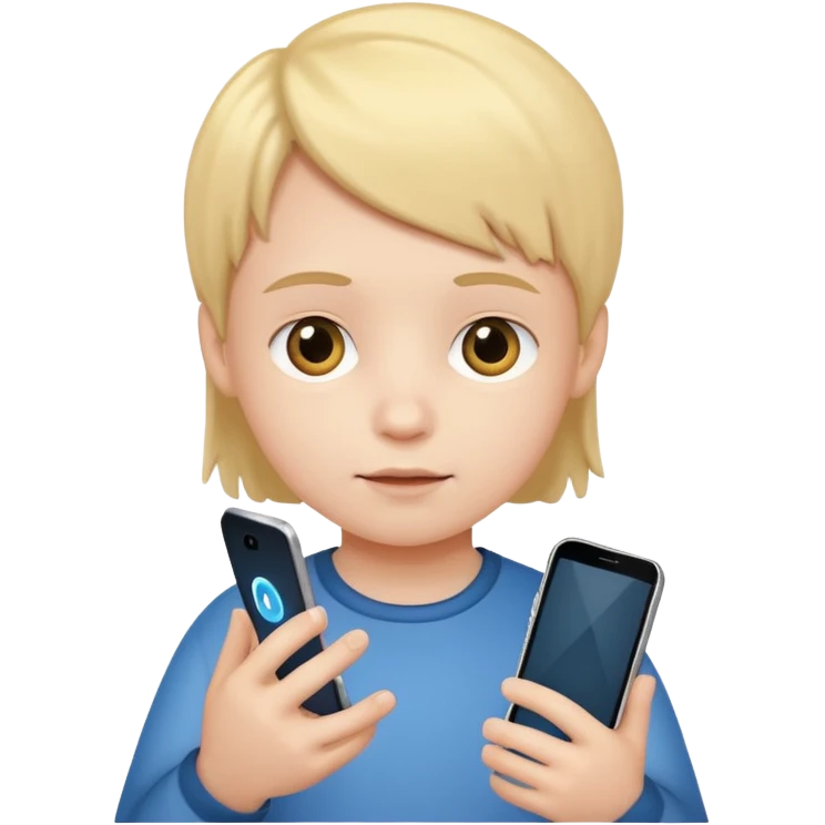 child face with a smartphone in hand emoji
