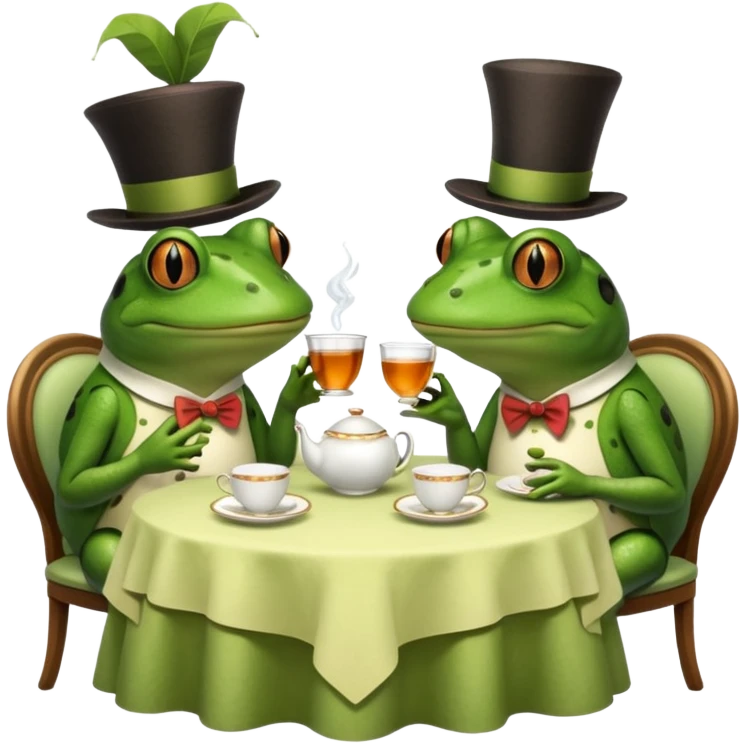 Frog tea party emoji