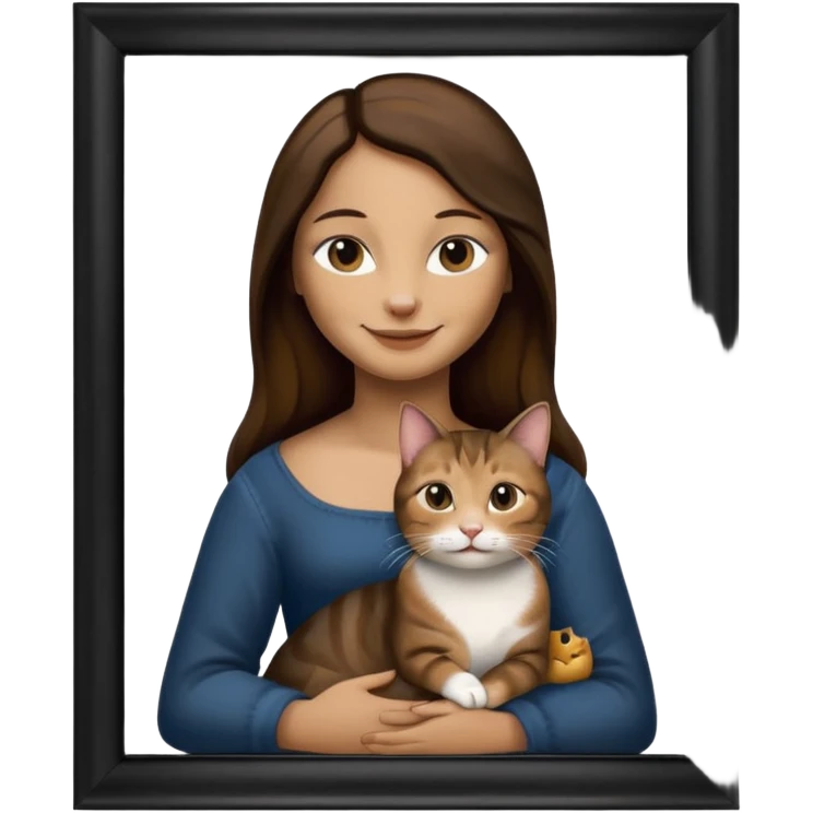 goln frame, painting, Mona Lisa, with cat emoji