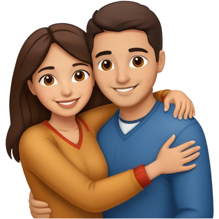hispanic couple hugging emoji