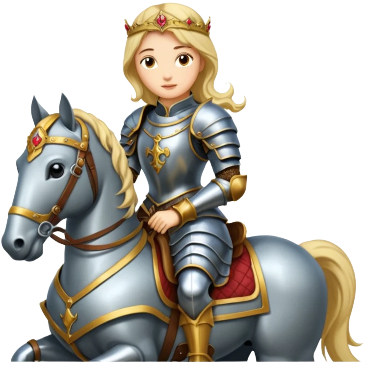 Renaissance princess knight on horse emoji