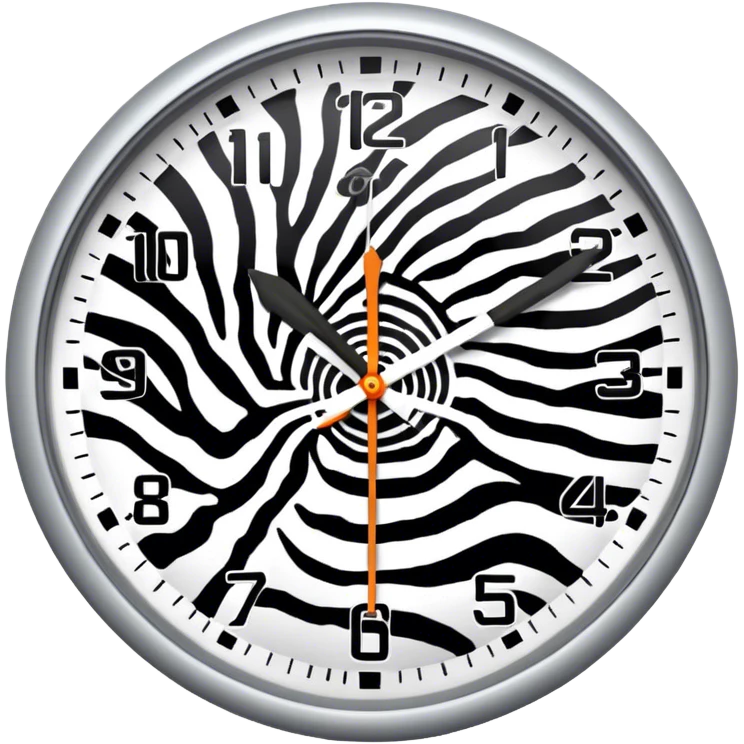 Hands of a clock that are zebra striped  emoji