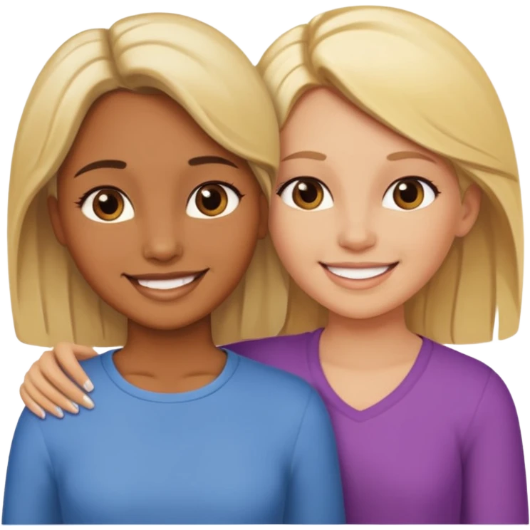 Maman brune et fille blonde emoji
