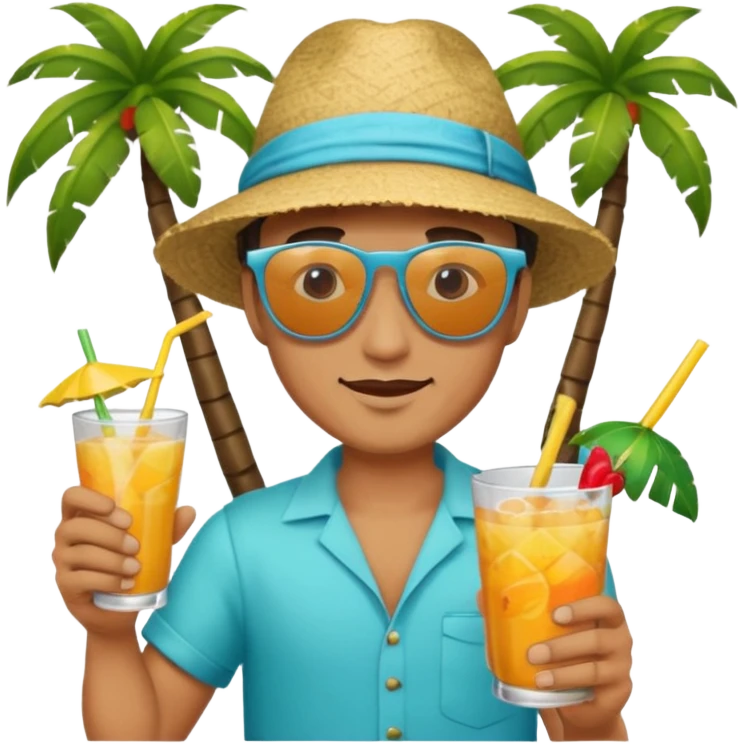 guy with hat and drink emoji