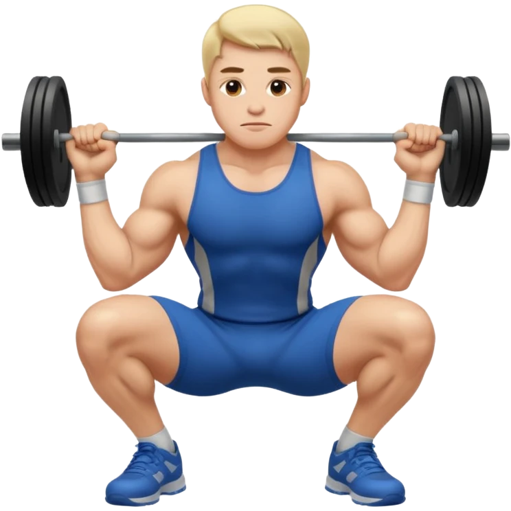 Guy squating without a dumbell emoji