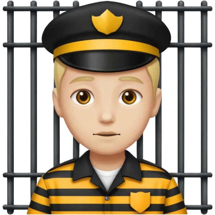 Humain avec une tenue de prisonnier noir et jaune  emoji